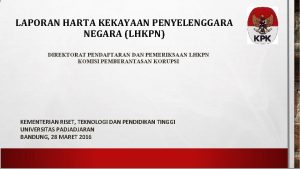 Materi Chart LAPORAN HARTA KEKAYAAN PENYELENGGARA NEGARA LHKPN