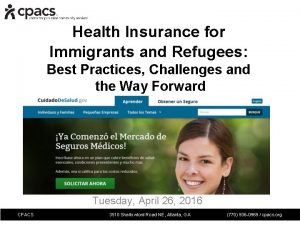 Health Insurance for Immigrants and Refugees Best Practices