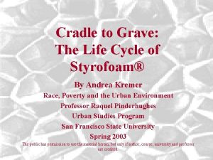 Cradle to Grave The Life Cycle of Styrofoam