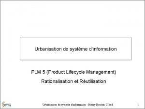 Urbanisation de systme dinformation PLM 5 Product Lifecycle