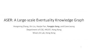 ASER A Largescale Eventuality Knowledge Graph Hongming Zhang