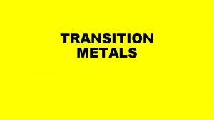 Transition metal ion colours