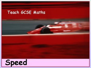 Speed distance time gcse maths