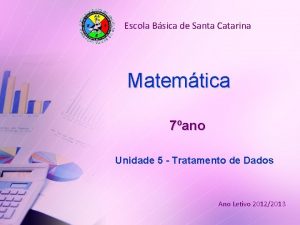 Escola Bsica de Santa Catarina Matemtica 7ano Unidade