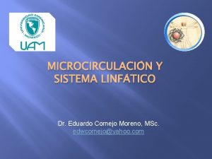 MICROCIRCULACIN Y SISTEMA LINFTICO Dr Eduardo Cornejo Moreno