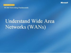 LESSON 1 3A 98 366 Networking Fundamentals Understand