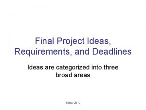 Final project ideas