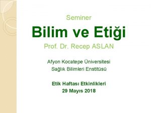 Prof dr recep aslan