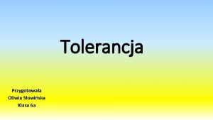 Tolerancja