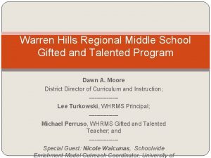 Warren Hills Regional Middle School Gifted and Talented
