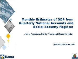 Monthly Estimates of GDP from Quarterly National Accounts