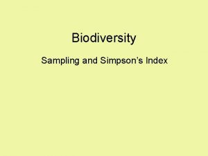 Simpson's diversity index formula