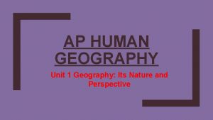 Disbursed ap human geography