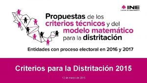 Criterios para la Distritacin 2015 Haga clic para