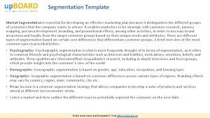 Market mapping template Market mapping template