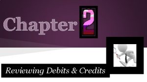 Chapter Reviewing Debits Credits 1 Assets Are on