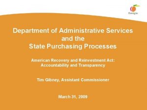 Department of Administrative Services and the State Purchasing