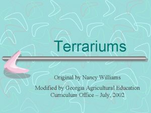 Terrariums Original by Nancy Williams Modified by Georgia