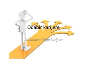 Odabir karijere Radionica Moja karijera Profesionalni razvoj djece