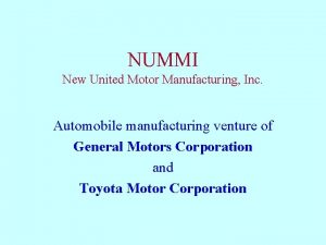 New united motor manufacturing inc