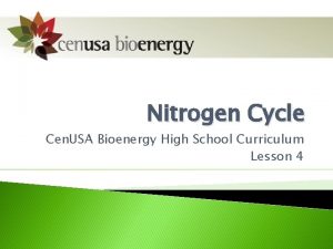 Nitrogen Cycle Cen USA Bioenergy High School Curriculum