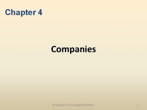 Chapter 4 Companies National Core Accounting Publications 1