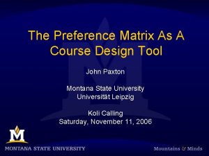 Preference matrix