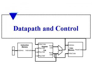 Datapath and Control Instruction Memory PC Address Instruction