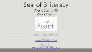 Seal of Biliteracy Avant Stamp 4 S World
