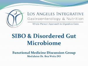 SIBO Disordered Gut Microbiome Functional Medicine Discussion Group