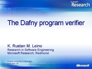 The Dafny program verifier K Rustan M Leino