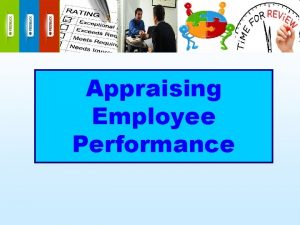 Appraising Employee Performance Objectives Define key terms Performance