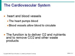 The Cardiovascular System heart and blood vessels The
