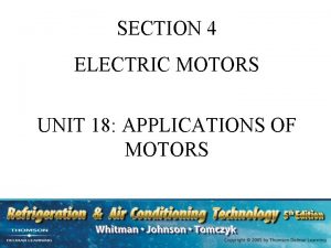 Unit 18 application of motors