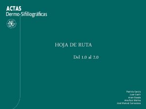 HOJA DE RUTA Del 1 0 al 2