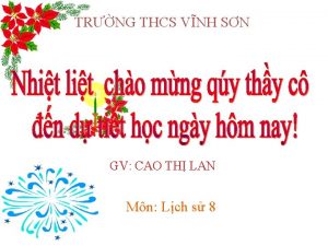 TRNG THCS VNH SN GV CAO TH LAN