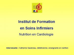 Institut de Formation en Soins Infirmiers Nutrition en