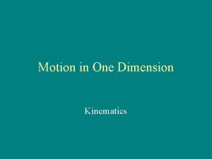 Motion in One Dimension Kinematics Distance vs Displacement