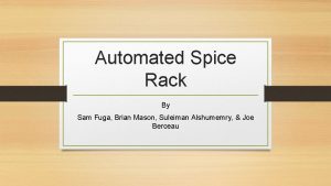 Automated spice rack