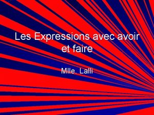 Expressions avec avoir