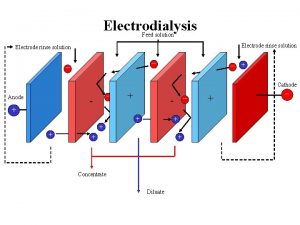 Electrodialysis Feed solution Electrode rinse solution Electrode rinse