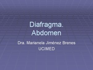 Diafragma Abdomen Dra Marianela Jimnez Brenes UCIMED Diafragma