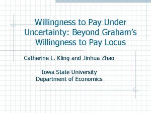 Willingness to Pay Under Uncertainty Beyond Grahams Willingness