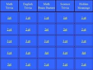 Math Trivia English Trivia Math Brain Busters Science