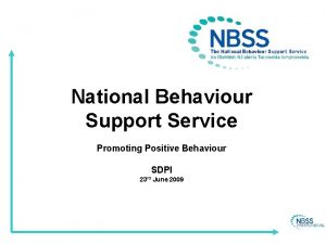 National behavior support service