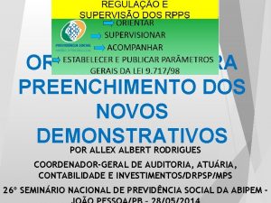 ORIENTAES PARA PREENCHIMENTO DOS NOVOS DEMONSTRATIVOS POR ALLEX