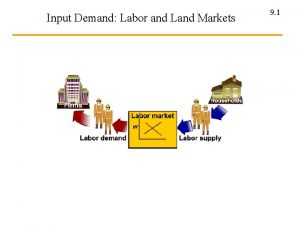 Input Demand Labor and Land Markets 9 1