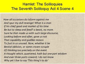 Hamlet soliloquy