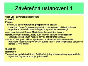 Zvren ustanoven 1 st VIII Zvren ustanoven lnek