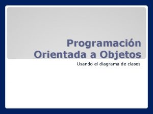 Programacin Orientada a Objetos Usando el diagrama de